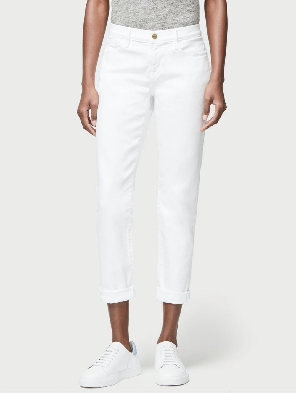 Frame Denim 23 Le Garçon Boyfriend Jean In Blanc White Size 23 Coastal Minimalis